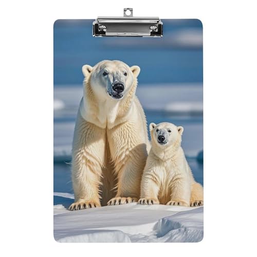 Klemmbrett mit Eisbären, Acryl, niedlich, modisch, dekorativ, 31,8 x 21,6 cm, Standard-A4-Größe, Acryl-Clip für Klassenzimmer, Lehrer, Bürobedarf Klemmbrett mit Eisbären, Acryl, niedlich, modisch, dekorativ, 31,8 x 21,6 cm, Standard-A4-Größe, Acryl-Clip für Klassenzimmer, Lehrer, Bürobedarf von DWTJKMS
