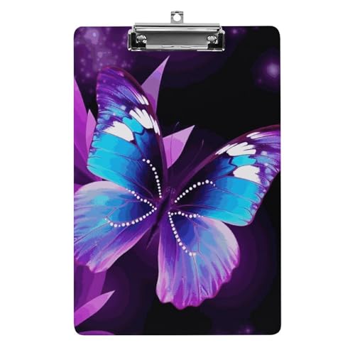 Klemmbrett mit Schmetterlingen, Acryl, niedlich, modisch, dekorativ, 31,8 x 21,6 cm, Standard-A4-Größe, Acryl-Clip für Klassenzimmer, Lehrer, Bürobedarf Klemmbrett mit Schmetterlingen, Acryl, niedlich, modisch, dekorativ, 31,8 x 21,6 cm, Standard-A4-Größe, Acryl-Clip für Klassenzimmer, Lehrer, Bürobedarf von DWTJKMS