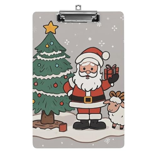 Klemmbrett mit Weihnachtsschaf aus Acryl, niedlich, modisch, dekorativ, 31,8 x 21,6 cm, Standard-A4-Größe, Acryl-Clip für Klassenzimmer, Lehrer, Bürobedarf Klemmbrett mit Weihnachtsschaf aus Acryl, niedlich, modisch, dekorativ, 31,8 x 21,6 cm, Standard-A4-Größe, Acryl-Clip für Klassenzimmer, Lehrer, Bürobedarf von DWTJKMS