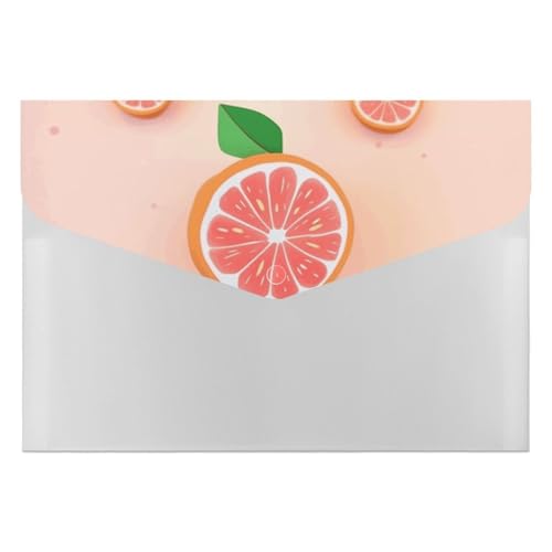 Niedliche Grapefruit-Aktenordner, Organizer, langlebig, mit 6 Fächern, Ordner für Aktenschrank, Büro, Lebenslauf-Portfolio von DWTJKMS