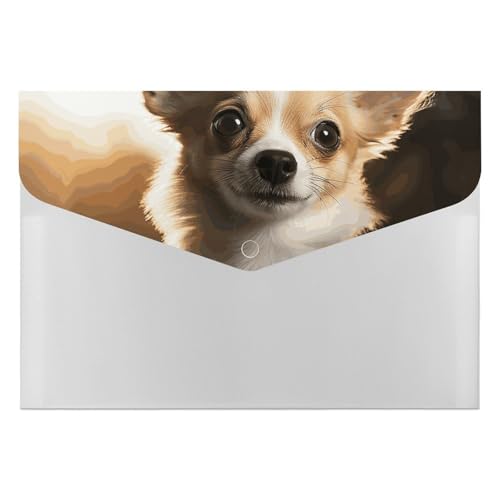 Niedlicher Chihuahua-Aktenordner, Organizer, langlebig, mit 6 Fächern, Ordner für Aktenschrank, Büro, Lebenslauf-Portfolio Niedlicher Chihuahua-Aktenordner, Organizer, langlebig, mit 6 Fächern, Ordner für Aktenschrank, Büro, Lebenslauf-Portfolio von DWTJKMS