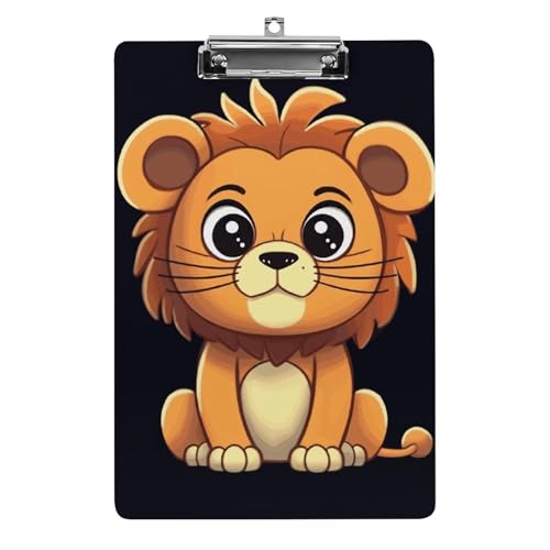 Niedliches Cartoon-Löwen-Klemmbrett, Acryl, niedliches modisches Klemmbrett, dekorativ, 31,8 x 21,6 cm, Standard-A4-Größe, Acryl-Clip für Klassenzimmer, Lehrer, Bürobedarf Niedliches Cartoon-Löwen-Klemmbrett, Acryl, niedliches modisches Klemmbrett, dekorativ, 31,8 x 21,6 cm, Standard-A4-Größe, Acryl-Clip für Klassenzimmer, Lehrer, Bürobedarf von DWTJKMS