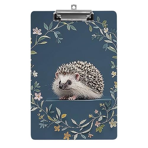 Niedliches kleines Igel-Klemmbrett aus Acryl, niedliches modisches Klemmbrett, dekorativ, 31,8 x 21,6 cm, Standard-A4-Größe, Acryl-Clip für Klassenzimmer, Lehrer, Bürobedarf von DWTJKMS