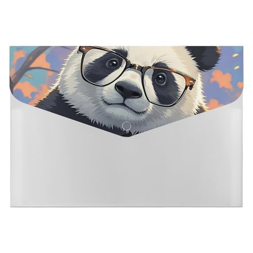 Panda Aktenordner mit geneigtem Kopf, langlebig, mit 6 Fächern, Ordner für Aktenschrank, Büro, Lebenslauf-Portfolio von DWTJKMS
