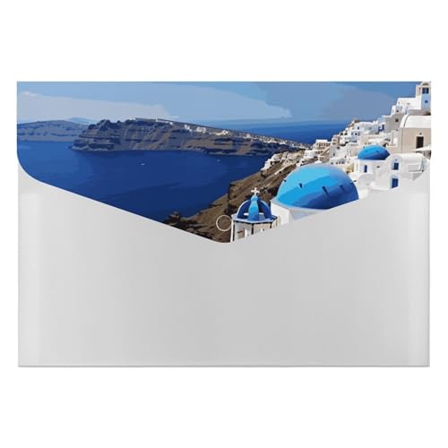 Santorini Aktenordner mit Blick auf die griechische Insel mit Meerblick, langlebig, mit 6 Fächern, Ordner für Aktenschrank, Büro, Lebenslauf-Portfolio Santorini Aktenordner mit Blick auf die griechische Insel mit Meerblick, langlebig, mit 6 Fächern, Ordner für Aktenschrank, Büro, Lebenslauf-Portfolio von DWTJKMS