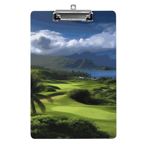 Scenic Hawaii Golf Tropisches Klemmbrett aus Acryl, niedliches modisches Klemmbrett, dekorativ, 31,8 x 21,6 cm, Standard-A4-Größe, Acryl-Clip für Klassenzimmer, Lehrer, Bürobedarf Scenic Hawaii Golf Tropisches Klemmbrett aus Acryl, niedliches modisches Klemmbrett, dekorativ, 31,8 x 21,6 cm, Standard-A4-Größe, Acryl-Clip für Klassenzimmer, Lehrer, Bürobedarf von DWTJKMS