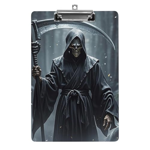 Sensenmann-Klemmbrett aus Acryl, niedlich, modisch, dekorativ, 31,8 x 21,6 cm, Standard-A4-Größe, Acryl-Clip für Klassenzimmer, Lehrer, Bürobedarf Sensenmann-Klemmbrett aus Acryl, niedlich, modisch, dekorativ, 31,8 x 21,6 cm, Standard-A4-Größe, Acryl-Clip für Klassenzimmer, Lehrer, Bürobedarf von DWTJKMS