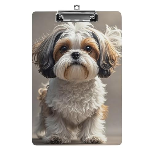 Shih Tzu Hunde-Klemmbrett aus Acryl, niedlich, modisch, dekorativ, 31,8 x 21,6 cm, Standard-A4-Größe, Acryl-Clip für Klassenzimmer, Lehrer, Bürobedarf Shih Tzu Hunde-Klemmbrett aus Acryl, niedlich, modisch, dekorativ, 31,8 x 21,6 cm, Standard-A4-Größe, Acryl-Clip für Klassenzimmer, Lehrer, Bürobedarf von DWTJKMS