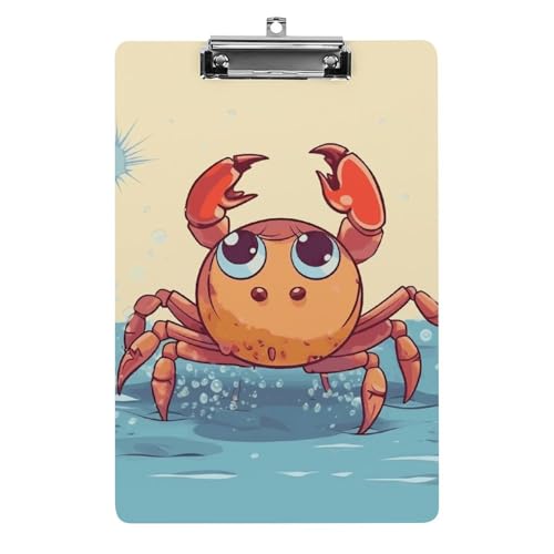 Sommer-Cartoon-Krabben-Klemmbrett, Acryl, niedlich, modisch, dekorativ, 31,8 x 21,6 cm, Standard-A4-Größe, Acryl-Clip für Klassenzimmer, Lehrer, Bürobedarf Sommer-Cartoon-Krabben-Klemmbrett, Acryl, niedlich, modisch, dekorativ, 31,8 x 21,6 cm, Standard-A4-Größe, Acryl-Clip für Klassenzimmer, Lehrer, Bürobedarf von DWTJKMS