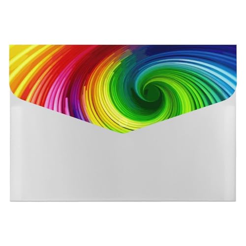 Spiralordner in Regenbogenfarben, langlebig, mit 6 Fächern, Ordner für Aktenschrank, Büro, Lebenslauf-Portfolio von DWTJKMS