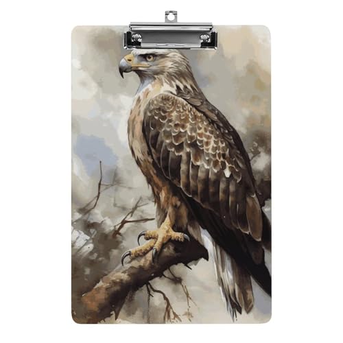 Watercolor of Hawk sitzendes Klemmbrett aus Acryl, niedliches modisches Klemmbrett, dekorativ, 31,8 x 21,6 cm, Standard-A4-Größe, Acryl-Clip für Klassenzimmer, Lehrer, Bürobedarf Watercolor of Hawk sitzendes Klemmbrett aus Acryl, niedliches modisches Klemmbrett, dekorativ, 31,8 x 21,6 cm, Standard-A4-Größe, Acryl-Clip für Klassenzimmer, Lehrer, Bürobedarf von DWTJKMS