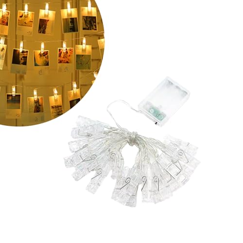 DWUENT 3M Photo Peg Lichterkette mit 20 Clips, IP65 Kunststoff Schlafzimmer Dekor Lichterkette, AA Batteriebetriebene Warmweiß LED Foto Hängende Display für Geburtstagsanträge Party Dekorationen DWUENT 3M Photo Peg Lichterkette mit 20 Clips, IP65 Kunststoff Schlafzimmer Dekor Lichterkette, AA Batteriebetriebene Warmweiß LED Foto Hängende Display für Geburtstagsanträge Party Dekorationen von DWUENT