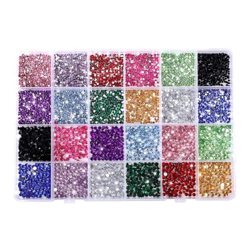 DWUENT Bedazzling Kit, Strasssteine für Kleidung, Bedazzling Gems, 3500 Stück Harz-Strasssteine, 2 mm und 3 mm, mehrfarbig, flache Rückseite, runde Kristall-Edelsteine mit Applikationswerkzeugen für von DWUENT