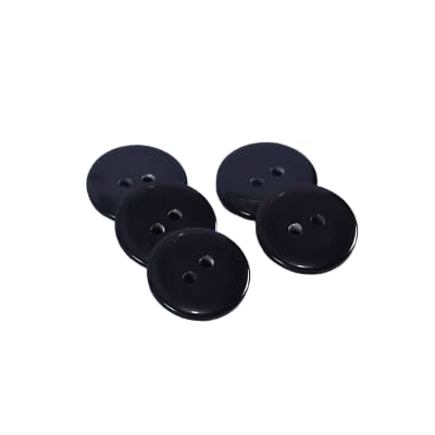 Kleine schwarze Nähknöpfe, 100 Stück, 18 mm, 2 Löcher, rund, Kunstharz für Handwerk und Kleidung (schwarz, 18 mm, 100 Stück) von DWUENT