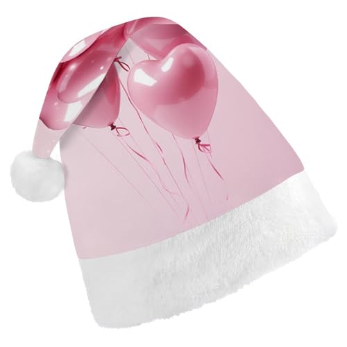 DWVSFJM Bilder von rosa Luftballons, Weihnachtsmannmütze, weiche Weihnachtsmütze, Erwachsene, waschbar, Uni, stilvolle Urlaubsmütze DWVSFJM Bilder von rosa Luftballons, Weihnachtsmannmütze, weiche Weihnachtsmütze, Erwachsene, waschbar, Uni, stilvolle Urlaubsmütze von DWVSFJM