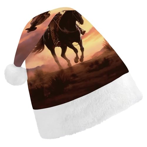 DWVSFJM Cowboy-West-Weihnachtsmannmütze, weich, für Erwachsene, waschbar, Uni, stilvolle Urlaubsmütze DWVSFJM Cowboy-West-Weihnachtsmannmütze, weich, für Erwachsene, waschbar, Uni, stilvolle Urlaubsmütze von DWVSFJM