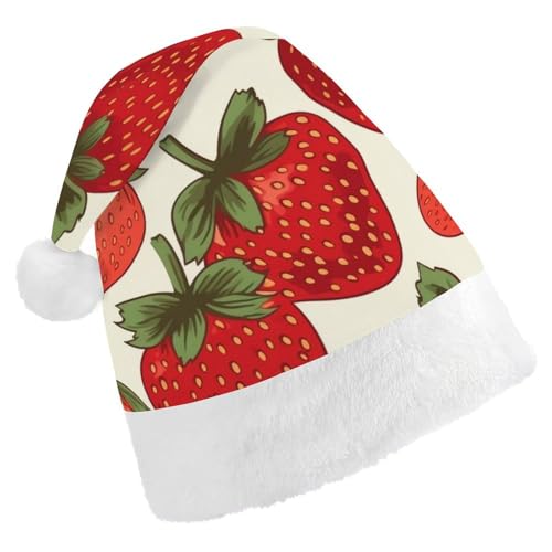 DWVSFJM Erdbeer-Weihnachtsmannmütze, weich, für Erwachsene, waschbar, Uni, stilvolle Urlaubsmütze DWVSFJM Erdbeer-Weihnachtsmannmütze, weich, für Erwachsene, waschbar, Uni, stilvolle Urlaubsmütze von DWVSFJM