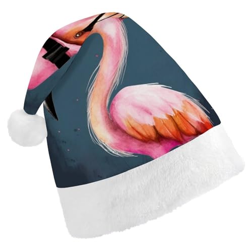 DWVSFJM Halloween-Flamingo-Hexenhut, Weihnachtsmannmütze, weiche Weihnachtsmütze für Erwachsene, waschbar, Uni, stilvolle Urlaubskappe DWVSFJM Halloween-Flamingo-Hexenhut, Weihnachtsmannmütze, weiche Weihnachtsmütze für Erwachsene, waschbar, Uni, stilvolle Urlaubskappe von DWVSFJM