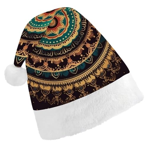 DWVSFJM Mandala-Weihnachtsmannmütze, weiche Weihnachtsmütze, Erwachsene, waschbar, Uni, stilvolle Urlaubsmütze DWVSFJM Mandala-Weihnachtsmannmütze, weiche Weihnachtsmütze, Erwachsene, waschbar, Uni, stilvolle Urlaubsmütze von DWVSFJM