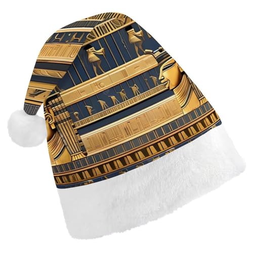 DWVSFJM Nikolausmütze, ägyptische Pharaonische Fresken, weiche Weihnachtsmütze für Erwachsene, waschbar, Uni, stilvolle Urlaubsmütze DWVSFJM Nikolausmütze, ägyptische Pharaonische Fresken, weiche Weihnachtsmütze für Erwachsene, waschbar, Uni, stilvolle Urlaubsmütze von DWVSFJM
