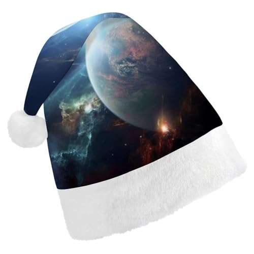 DWVSFJM Weihnachtsmütze Weltraumplanet, weiche Weihnachtsmütze für Erwachsene, waschbar, Uni, stilvolle Urlaubskappe DWVSFJM Weihnachtsmütze Weltraumplanet, weiche Weihnachtsmütze für Erwachsene, waschbar, Uni, stilvolle Urlaubskappe von DWVSFJM
