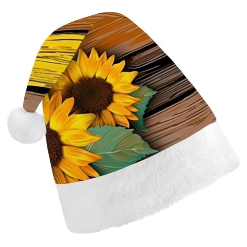 DWVSFJM Weihnachtsmütze aus Holz, Sonnenblumen-Motiv, weich, waschbar, Uni, stilvolle Urlaubsmütze DWVSFJM Weihnachtsmütze aus Holz, Sonnenblumen-Motiv, weich, waschbar, Uni, stilvolle Urlaubsmütze von DWVSFJM