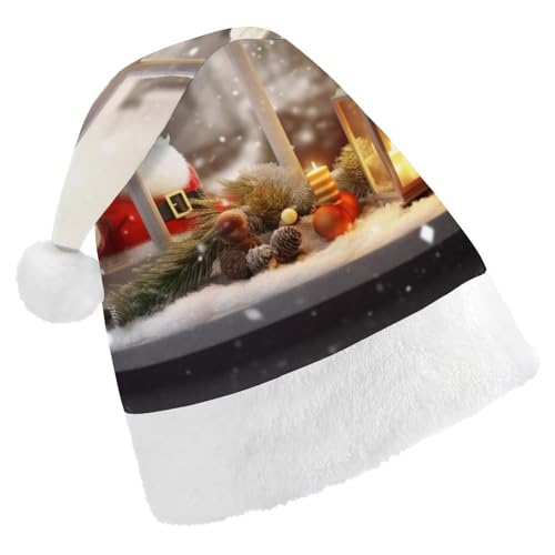 DWVSFJM Weihnachtsmütze für Fensterbank, weich, für Erwachsene, waschbar, Uni, stilvolle Urlaubsmütze DWVSFJM Weihnachtsmütze für Fensterbank, weich, für Erwachsene, waschbar, Uni, stilvolle Urlaubsmütze von DWVSFJM