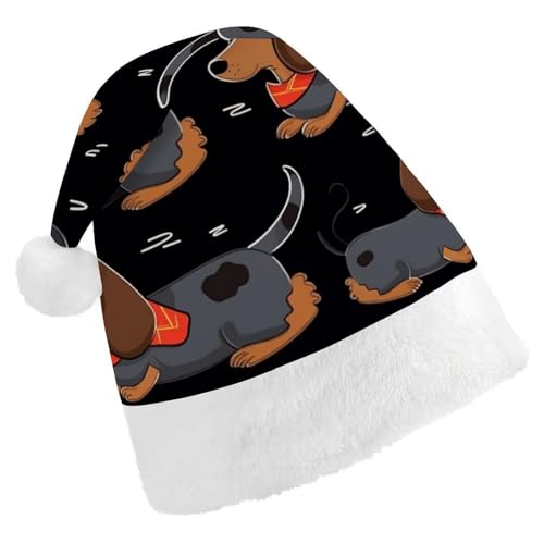 DWVSFJM Weihnachtsmütze mit Aufschrift "I Love My Dog", Dackel, weich, waschbar, Uni, stilvolle Urlaubsmütze DWVSFJM Weihnachtsmütze mit Aufschrift "I Love My Dog", Dackel, weich, waschbar, Uni, stilvolle Urlaubsmütze von DWVSFJM