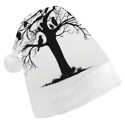 DWVSFJM Weihnachtsmütze mit Baum-Design mit Vögeln, weiche Weihnachtsmütze für Erwachsene, waschbar, Uni, stilvolle Urlaubsmütze DWVSFJM Weihnachtsmütze mit Baum-Design mit Vögeln, weiche Weihnachtsmütze für Erwachsene, waschbar, Uni, stilvolle Urlaubsmütze von DWVSFJM
