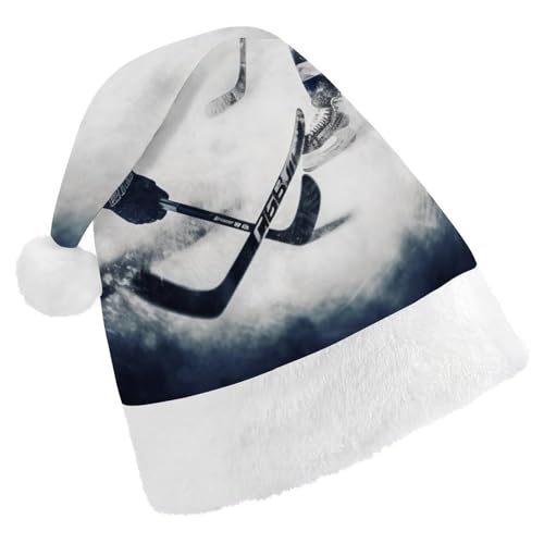 DWVSFJM Weihnachtsmütze mit Eishockey-Motiv, weich, für Erwachsene, waschbar, Uni, stilvolle Urlaubskappe DWVSFJM Weihnachtsmütze mit Eishockey-Motiv, weich, für Erwachsene, waschbar, Uni, stilvolle Urlaubskappe von DWVSFJM