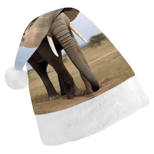 DWVSFJM Weihnachtsmütze mit Elefantenmotiv, weich, für Erwachsene, waschbar, Uni, stilvolle Urlaubsmütze DWVSFJM Weihnachtsmütze mit Elefantenmotiv, weich, für Erwachsene, waschbar, Uni, stilvolle Urlaubsmütze von DWVSFJM