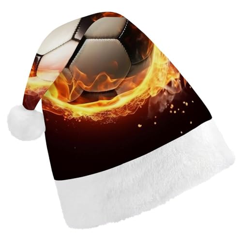 DWVSFJM Weihnachtsmütze mit Feuerfußball-Motiv, weich, für Erwachsene, waschbar, Uni, stilvolle Urlaubsmütze DWVSFJM Weihnachtsmütze mit Feuerfußball-Motiv, weich, für Erwachsene, waschbar, Uni, stilvolle Urlaubsmütze von DWVSFJM