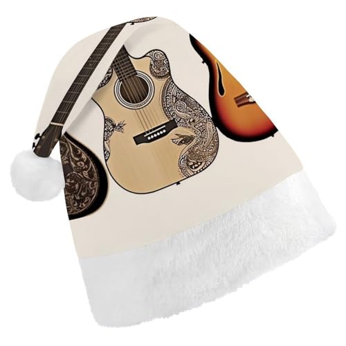 DWVSFJM Weihnachtsmütze mit Gitarre, weiche Weihnachtsmütze für Erwachsene, waschbar, Uni, stilvolle Urlaubsmütze DWVSFJM Weihnachtsmütze mit Gitarre, weiche Weihnachtsmütze für Erwachsene, waschbar, Uni, stilvolle Urlaubsmütze von DWVSFJM
