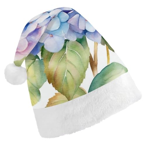 DWVSFJM Weihnachtsmütze mit Hortensien, Aquarell, weich, für Erwachsene, waschbar, Uni, stilvolle Urlaubsmütze DWVSFJM Weihnachtsmütze mit Hortensien, Aquarell, weich, für Erwachsene, waschbar, Uni, stilvolle Urlaubsmütze von DWVSFJM