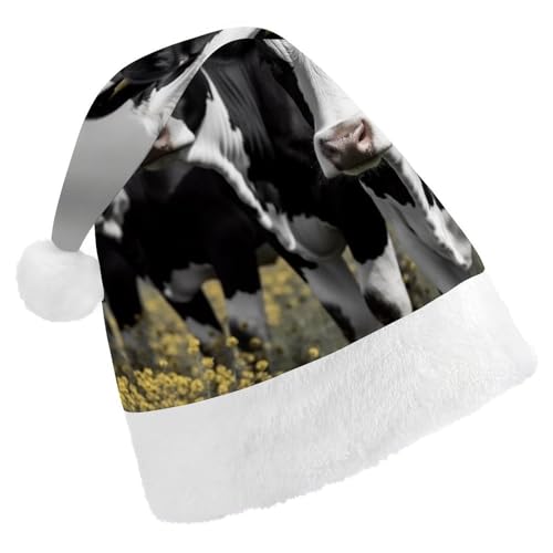 DWVSFJM Weihnachtsmütze mit Kuh-Motiv, weich, für Erwachsene, waschbar, Uni, stilvolle Urlaubsmütze DWVSFJM Weihnachtsmütze mit Kuh-Motiv, weich, für Erwachsene, waschbar, Uni, stilvolle Urlaubsmütze von DWVSFJM