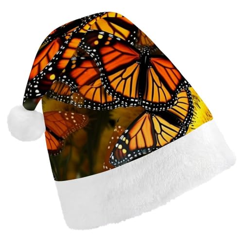 DWVSFJM Weihnachtsmütze mit Monarch-Schmetterlingen, weiche Weihnachtsmütze für Erwachsene, waschbar, Uni, stilvolle Urlaubsmütze DWVSFJM Weihnachtsmütze mit Monarch-Schmetterlingen, weiche Weihnachtsmütze für Erwachsene, waschbar, Uni, stilvolle Urlaubsmütze von DWVSFJM