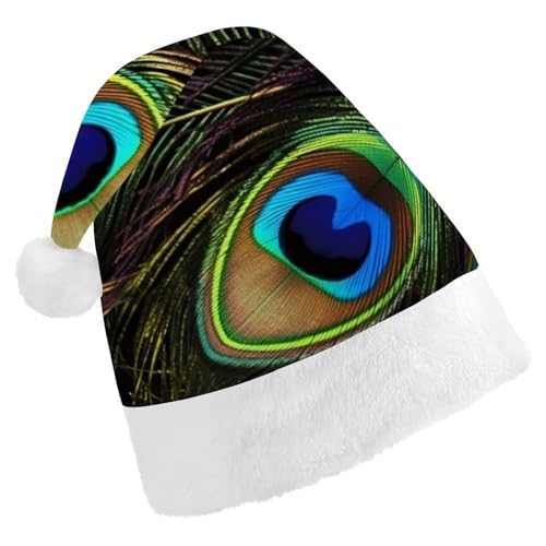 DWVSFJM Weihnachtsmütze mit Pfauenfedern, weiche Weihnachtsmütze für Erwachsene, waschbar, Uni, stilvolle Urlaubsmütze DWVSFJM Weihnachtsmütze mit Pfauenfedern, weiche Weihnachtsmütze für Erwachsene, waschbar, Uni, stilvolle Urlaubsmütze von DWVSFJM