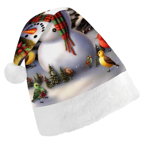 DWVSFJM Weihnachtsmütze mit Schneemann-Vögeln, Weihnachtsbaum, weiche Weihnachtsmütze für Erwachsene, waschbar, Uni, stilvolle Urlaubskappe DWVSFJM Weihnachtsmütze mit Schneemann-Vögeln, Weihnachtsbaum, weiche Weihnachtsmütze für Erwachsene, waschbar, Uni, stilvolle Urlaubskappe von DWVSFJM