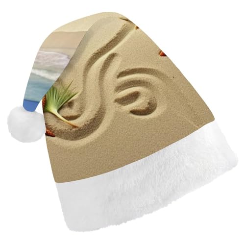 DWVSFJM Weihnachtsmütze mit Seestern mit Palmen, weiche Weihnachtsmütze für Erwachsene, waschbar, Uni, stilvolle Urlaubsmütze DWVSFJM Weihnachtsmütze mit Seestern mit Palmen, weiche Weihnachtsmütze für Erwachsene, waschbar, Uni, stilvolle Urlaubsmütze von DWVSFJM