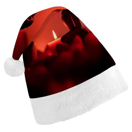 DWVSFJM Weihnachtsmütze mit Silhouette vor Kerze, weiche Weihnachtsmütze für Erwachsene, waschbar, Uni, stilvolle Urlaubsmütze DWVSFJM Weihnachtsmütze mit Silhouette vor Kerze, weiche Weihnachtsmütze für Erwachsene, waschbar, Uni, stilvolle Urlaubsmütze von DWVSFJM