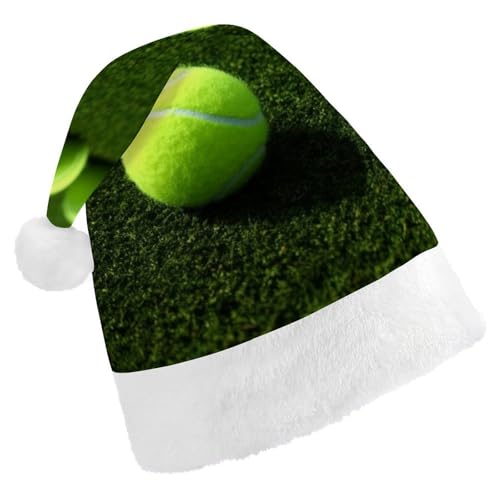 DWVSFJM Weihnachtsmütze mit Tennisbällen auf Tennisgras, weich, waschbar, Uni, stilvolle Urlaubskappe DWVSFJM Weihnachtsmütze mit Tennisbällen auf Tennisgras, weich, waschbar, Uni, stilvolle Urlaubskappe von DWVSFJM