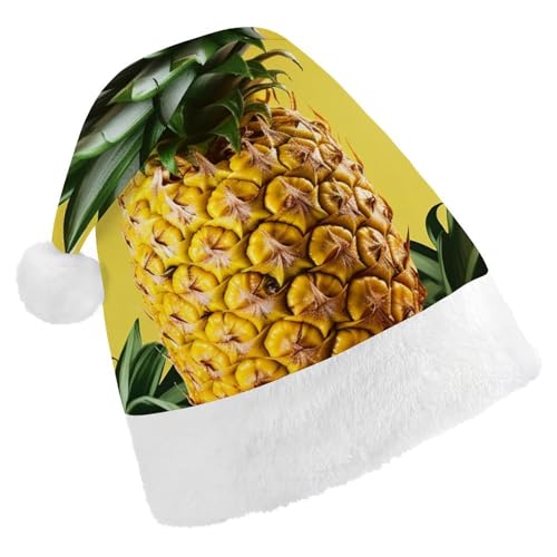 DWVSFJM Weihnachtsmütze mit gelber Ananas-Motiv, weiche Weihnachtsmütze für Erwachsene, waschbar, Uni, stilvolle Urlaubsmütze DWVSFJM Weihnachtsmütze mit gelber Ananas-Motiv, weiche Weihnachtsmütze für Erwachsene, waschbar, Uni, stilvolle Urlaubsmütze von DWVSFJM