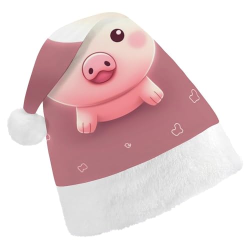 DWVSFJM Weihnachtsmütze mit niedlichem Schwein, weich, für Erwachsene, waschbar, Uni, stilvolle Urlaubsmütze DWVSFJM Weihnachtsmütze mit niedlichem Schwein, weich, für Erwachsene, waschbar, Uni, stilvolle Urlaubsmütze von DWVSFJM