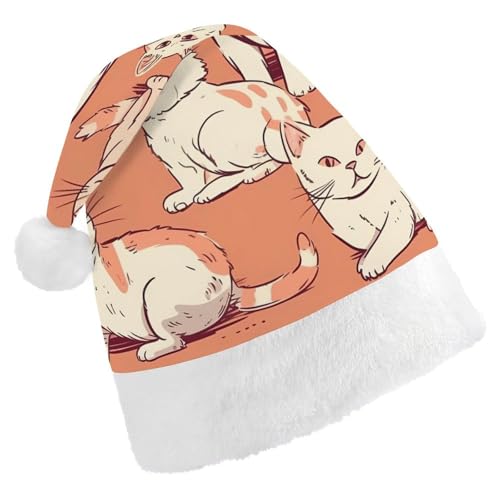 DWVSFJM Weihnachtsmütze mit verschiedenen Posen, weich, für Erwachsene, waschbar, Uni, stilvolle Urlaubsmütze DWVSFJM Weihnachtsmütze mit verschiedenen Posen, weich, für Erwachsene, waschbar, Uni, stilvolle Urlaubsmütze von DWVSFJM