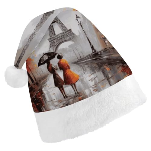 DWVTMNS Personalisierbarer Weihnachtshut mit Weihnachtsmann-Druck, 43,1 cm, Eiffelturm, Paris, Malerei, geeignet für Neujahr, Urlaub, Partygeschenke DWVTMNS Personalisierbarer Weihnachtshut mit Weihnachtsmann-Druck, 43,1 cm, Eiffelturm, Paris, Malerei, geeignet für Neujahr, Urlaub, Partygeschenke von DWVTMNS