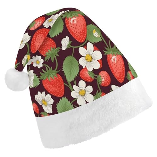 DWVTMNS Weihnachtsmütze, personalisierbar, Weihnachtsmannmütze, bedruckt, 43 cm, Erdbeere, geeignet für Neujahrsfeiertage, Partygeschenke DWVTMNS Weihnachtsmütze, personalisierbar, Weihnachtsmannmütze, bedruckt, 43 cm, Erdbeere, geeignet für Neujahrsfeiertage, Partygeschenke von DWVTMNS
