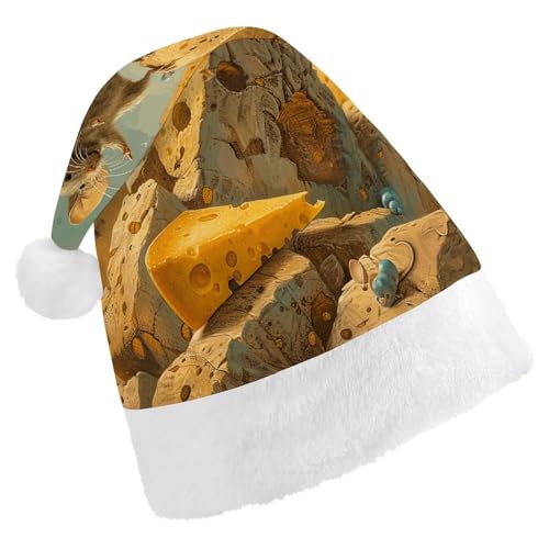 DWVTMNS Weihnachtsmütze, personalisierbar, Weihnachtsmannmütze, bedruckt, 43 cm, Käse, geeignet für Silvester, Feiertage, Partygeschenke DWVTMNS Weihnachtsmütze, personalisierbar, Weihnachtsmannmütze, bedruckt, 43 cm, Käse, geeignet für Silvester, Feiertage, Partygeschenke von DWVTMNS