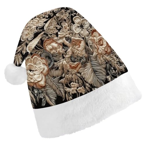 DWVTMNS Weihnachtsmütze, personalisierbar, Weihnachtsmannmütze, bedruckt, 43 cm, Spitzenstickerei, Blumenmuster, geeignet für Silvester, Feiertage, Partygeschenke DWVTMNS Weihnachtsmütze, personalisierbar, Weihnachtsmannmütze, bedruckt, 43 cm, Spitzenstickerei, Blumenmuster, geeignet für Silvester, Feiertage, Partygeschenke von DWVTMNS