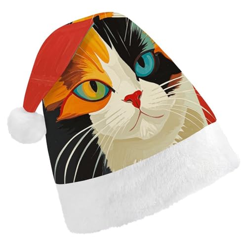 DWVTMNS Weihnachtsmütze, personalisierbar, Weihnachtsmannmütze, bedruckt, 43 cm, moderne Kunst, Katze, geeignet für Neujahr, Urlaub, Party, Geschenke DWVTMNS Weihnachtsmütze, personalisierbar, Weihnachtsmannmütze, bedruckt, 43 cm, moderne Kunst, Katze, geeignet für Neujahr, Urlaub, Party, Geschenke von DWVTMNS