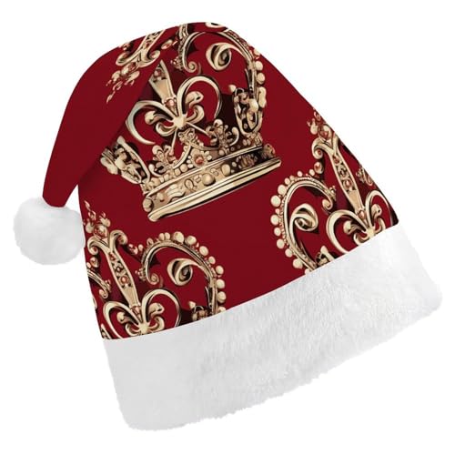 DWVTMNS Weihnachtsmütze, personalisierbar, Weihnachtsmannmütze, bedruckt, 43 cm, rote Krone, geeignet für Silvester, Feiertage, Partygeschenke DWVTMNS Weihnachtsmütze, personalisierbar, Weihnachtsmannmütze, bedruckt, 43 cm, rote Krone, geeignet für Silvester, Feiertage, Partygeschenke von DWVTMNS